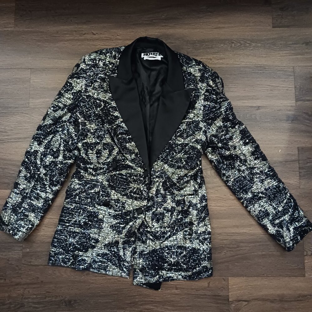 Rotate Birger Christensen Augustina Sequin blazer US 10 DESIGNER GLAM CHIC